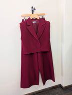 Elara Tailored Pants – Burgundy - Kubanna