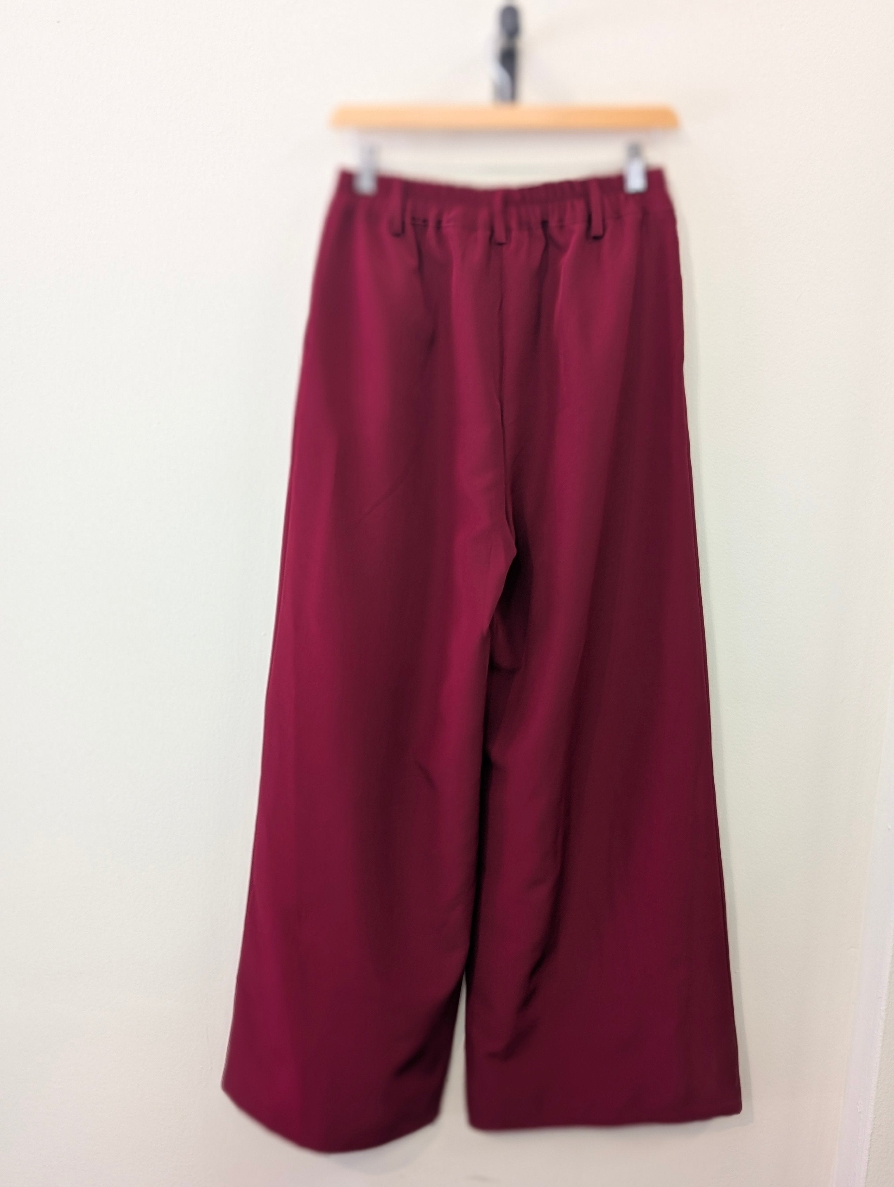 Elara Tailored Pants – Burgundy - Kubanna