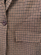 Elizabeth Checkered Blazer - Brown - Kubanna
