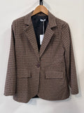 Elizabeth Checkered Blazer - Brown - Kubanna