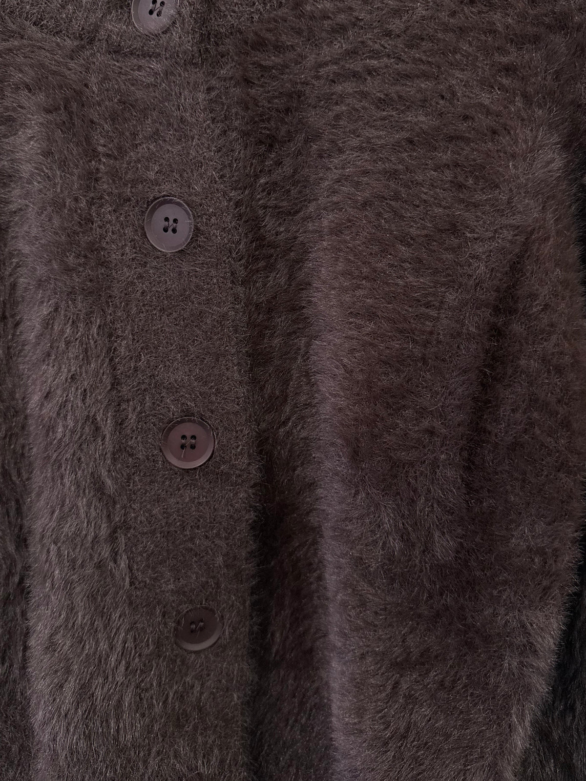 Floor Fluffy Cropped Cardigan - Brown - Kubanna