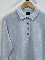 Gina Tricot Collar Sweater - Grey Melange - Kubanna