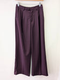 Gina Tricot High Waist Wide Trousers - Burgundy - Kubanna