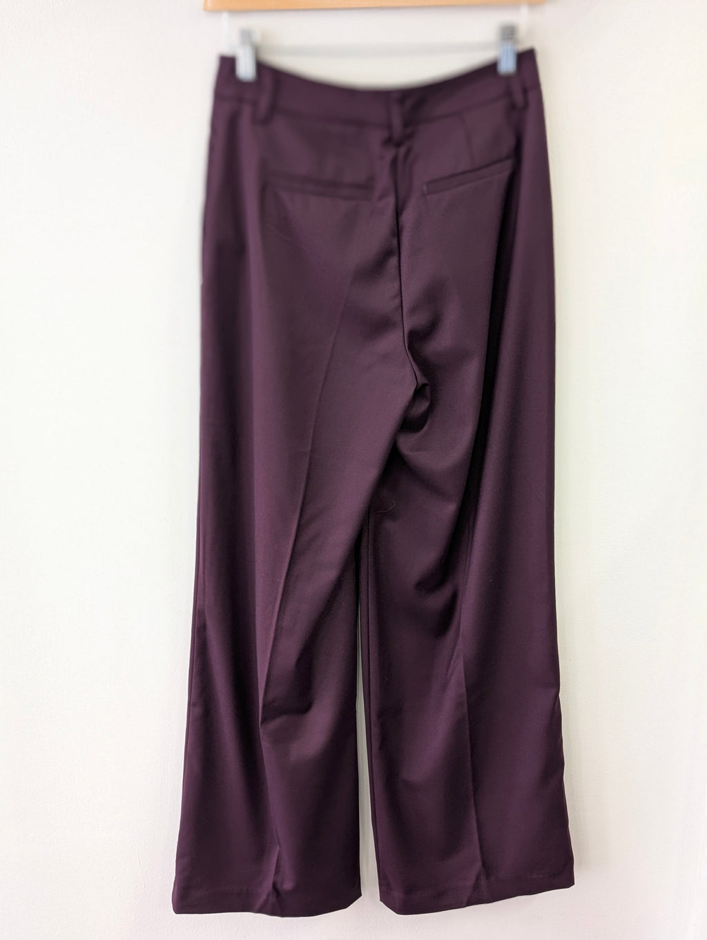 Gina Tricot High Waist Wide Trousers - Burgundy - Kubanna