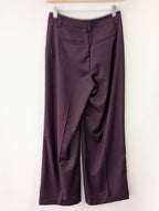 Gina Tricot High Waist Wide Trousers - Burgundy - Kubanna