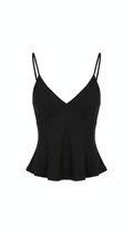 Gina Tricot | Peplum Singlet - Black - Kubanna