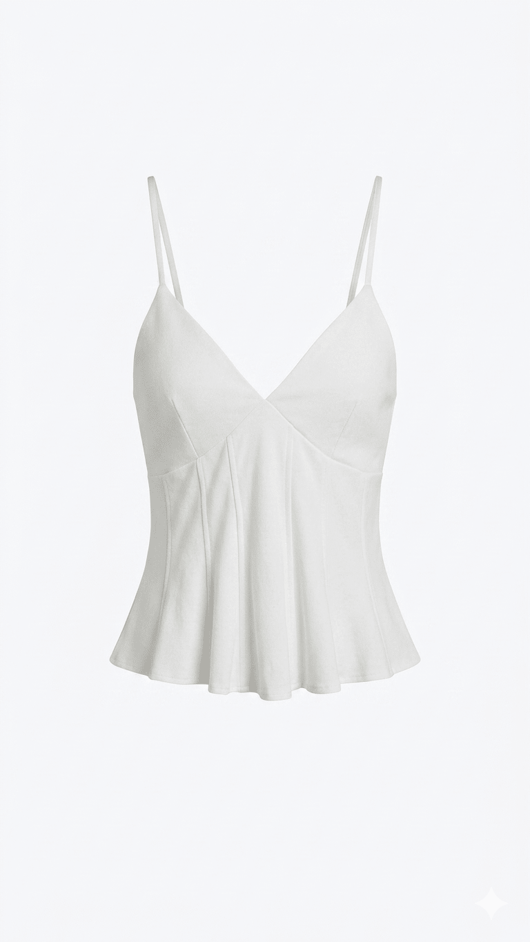 Gina Tricot | Peplum Singlet - Offwhite - Kubanna