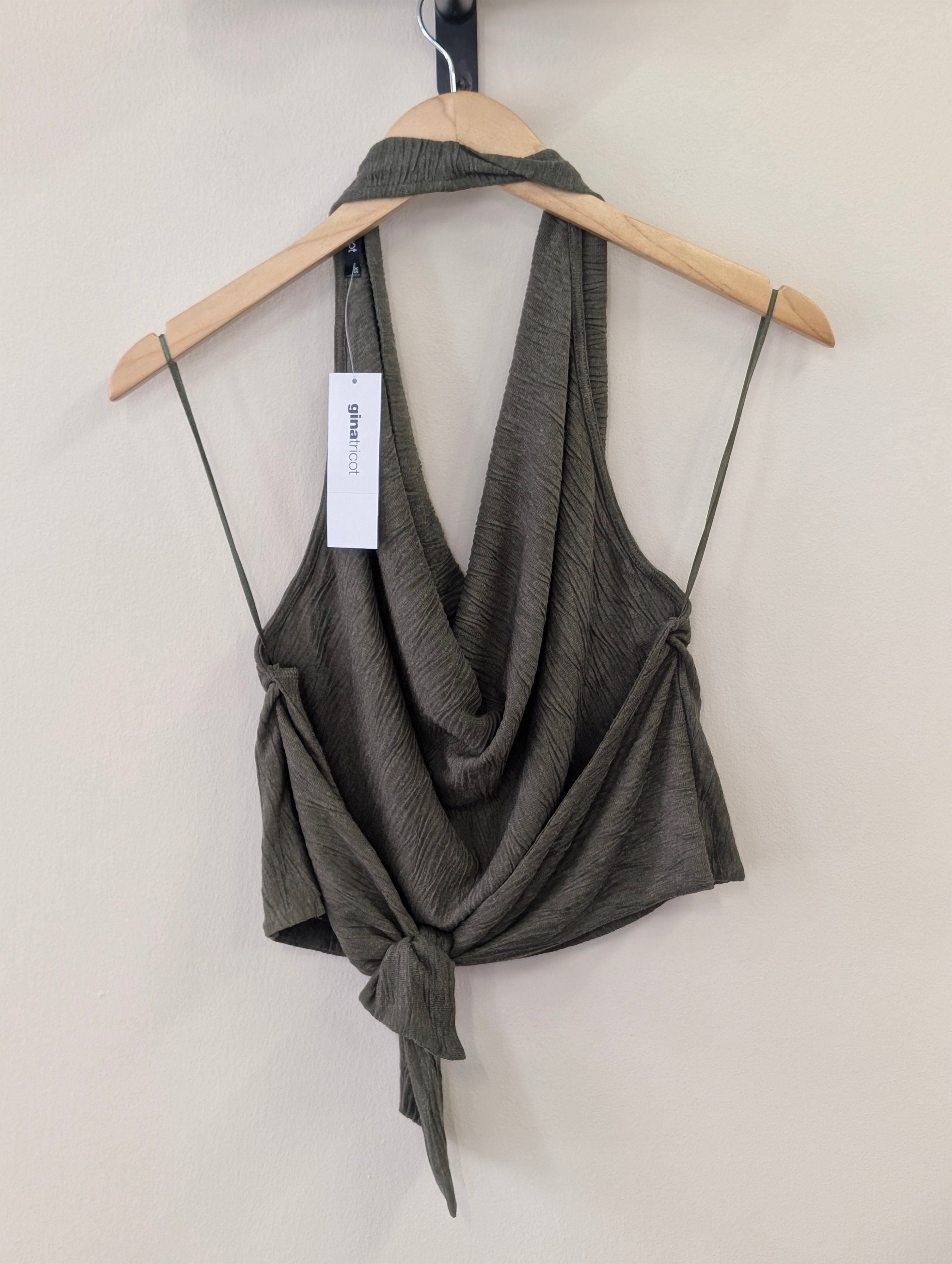 Gina tricot Pleated halterneck top - Grape Leaf - Kubanna