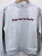 Gina Tricot Printed Sweater Paris - Grey - Kubanna