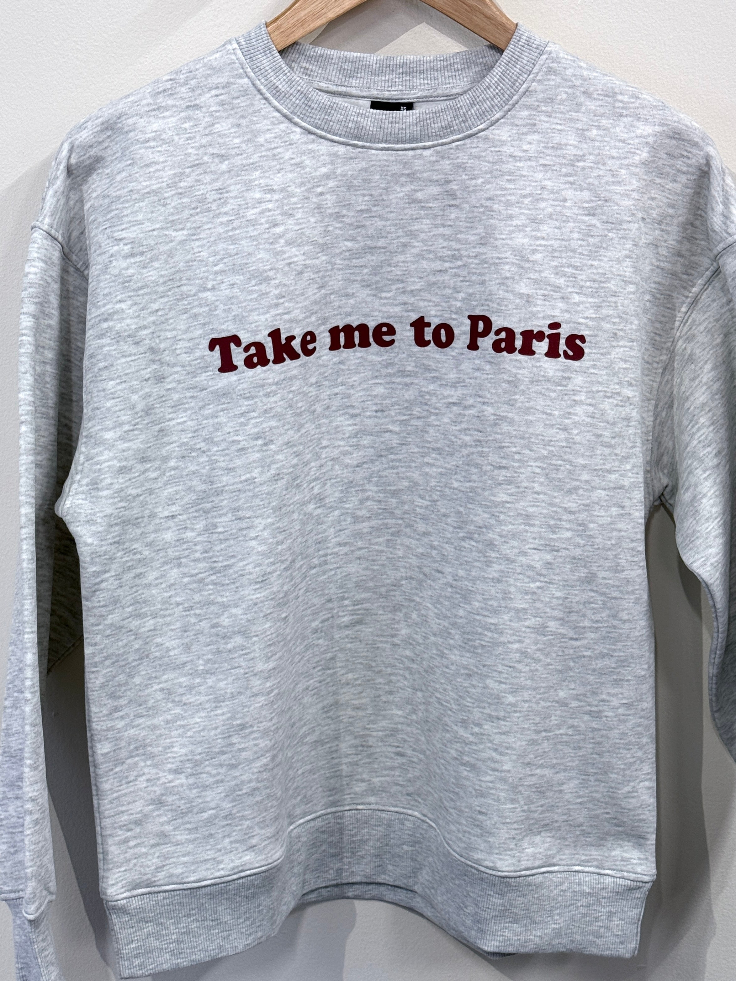 Gina Tricot Printed Sweater Paris - Grey - Kubanna