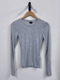 Gina Tricot Sheer Top Longsleeve - Greymelange - Kubanna