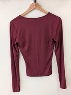 Gina Tricot Soft Touch V - Neck Top - Burgundy - Kubanna