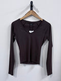Gina Tricot V - Neck Top - Seal Brown - Kubanna