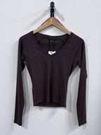 Gina Tricot V - Neck Top - Seal Brown - Kubanna