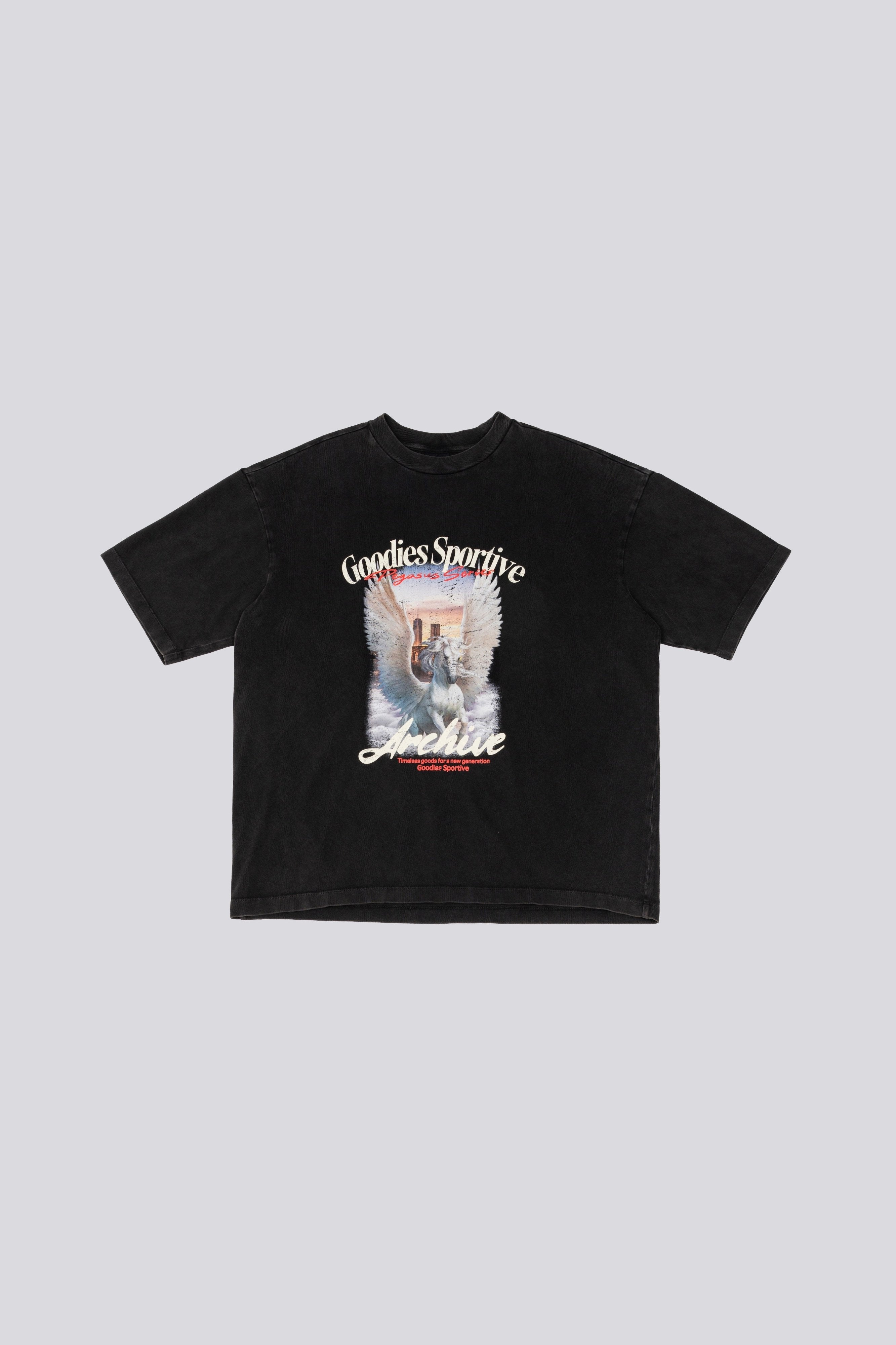 Goodies Sportive Archive Pegasus Premium T-shirt - Black - Kubanna