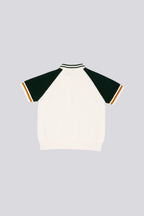 Goodies Sportive Biker Premium Knit Polo - Ecru/Green - Kubanna