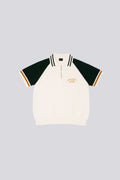 Goodies Sportive Biker Premium Knit Polo - Ecru/Green - Kubanna