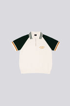 Goodies Sportive Biker Premium Knit Polo - Ecru/Green - Kubanna