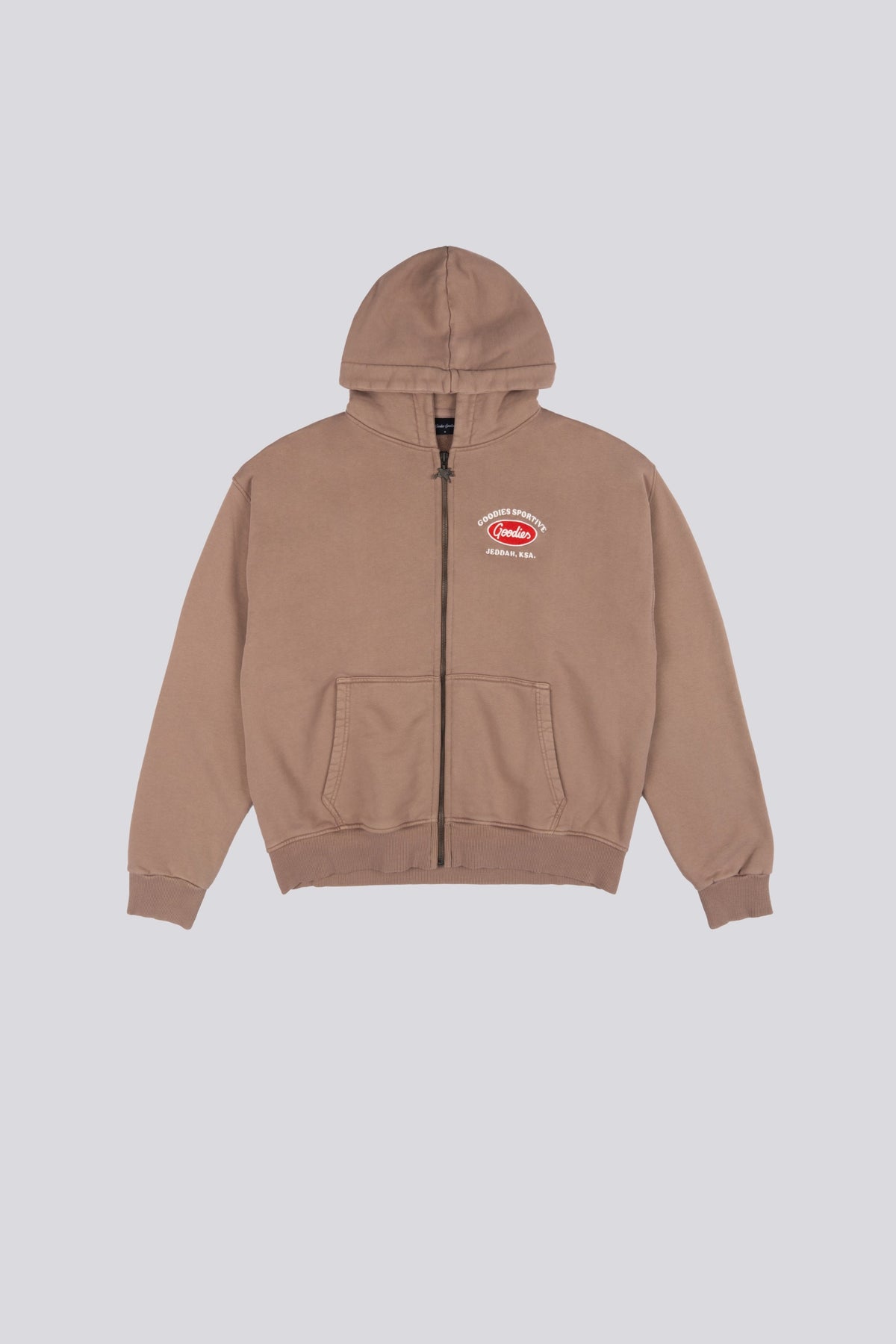 Goodies Sportive | Jeddah Zip Up Hoodie - Brown - Kubanna