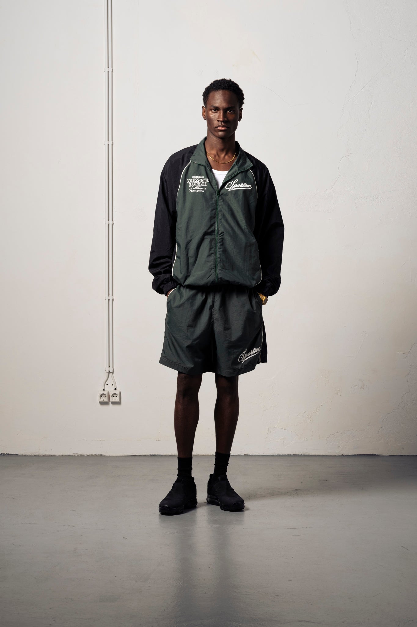 Goodies Sportive Open Track Suit Jacket - Green - Kubanna