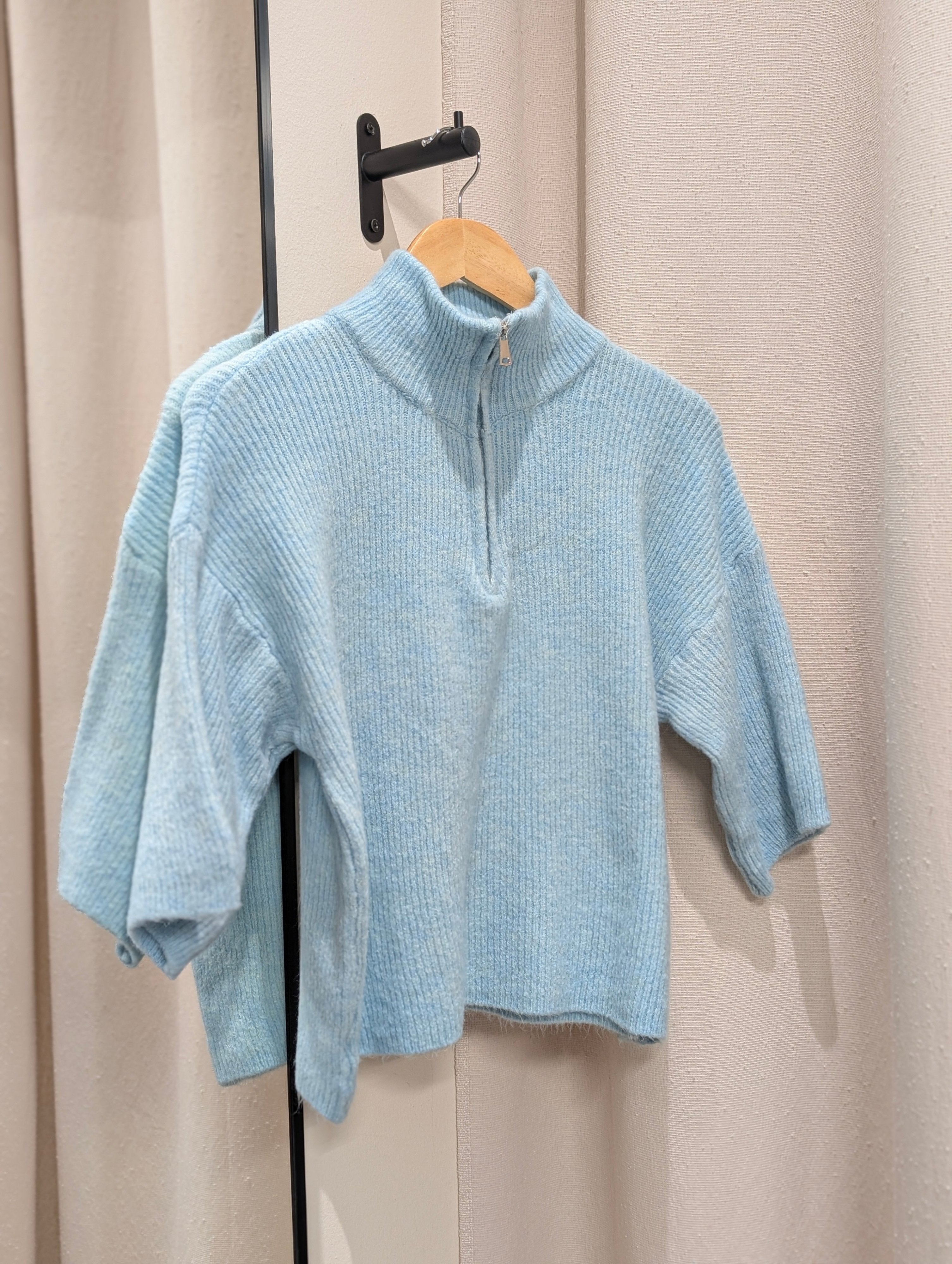 Half Zip Knit - Powder Blue - Kubanna