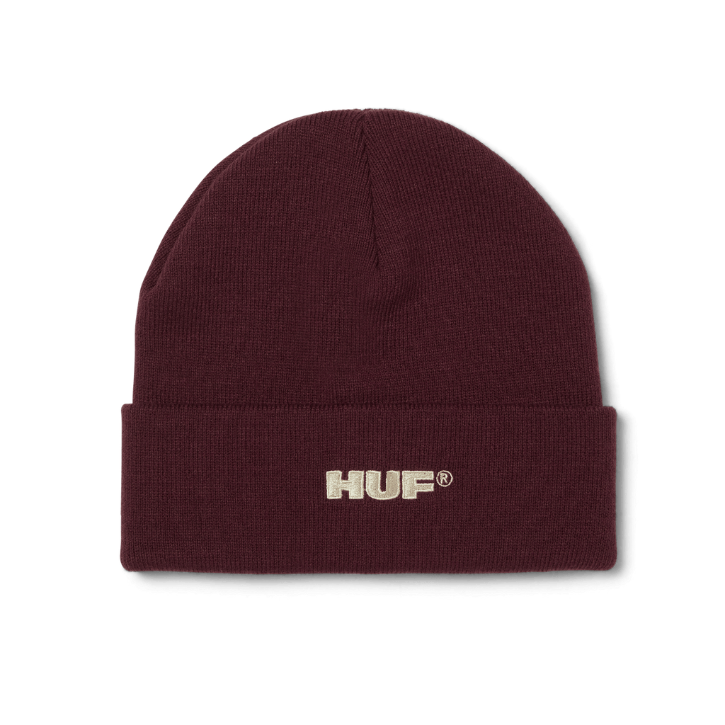 HUF All Caps Cuff Beanie - Burgundy - Kubanna