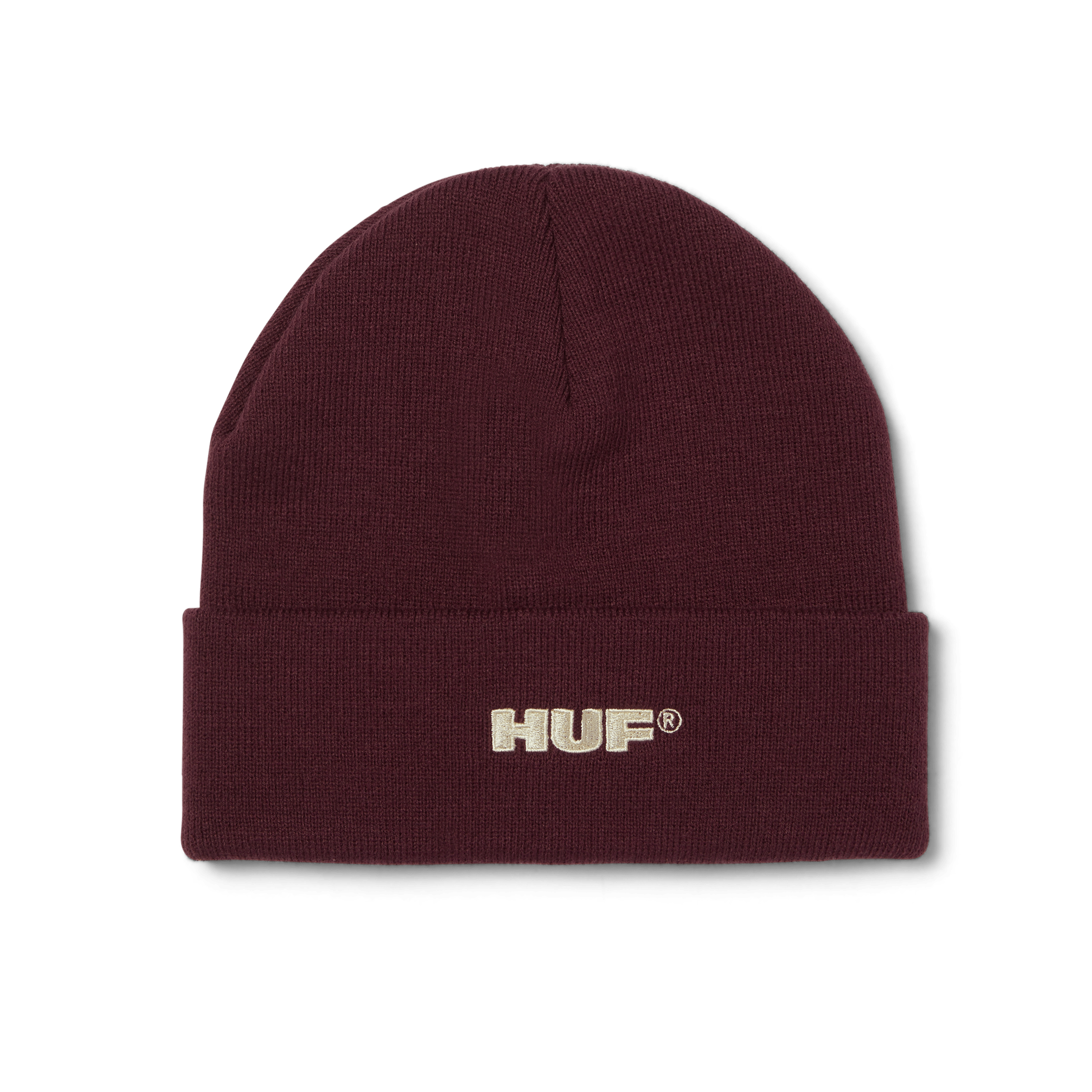 HUF All Caps Cuff Beanie - Burgundy - Kubanna
