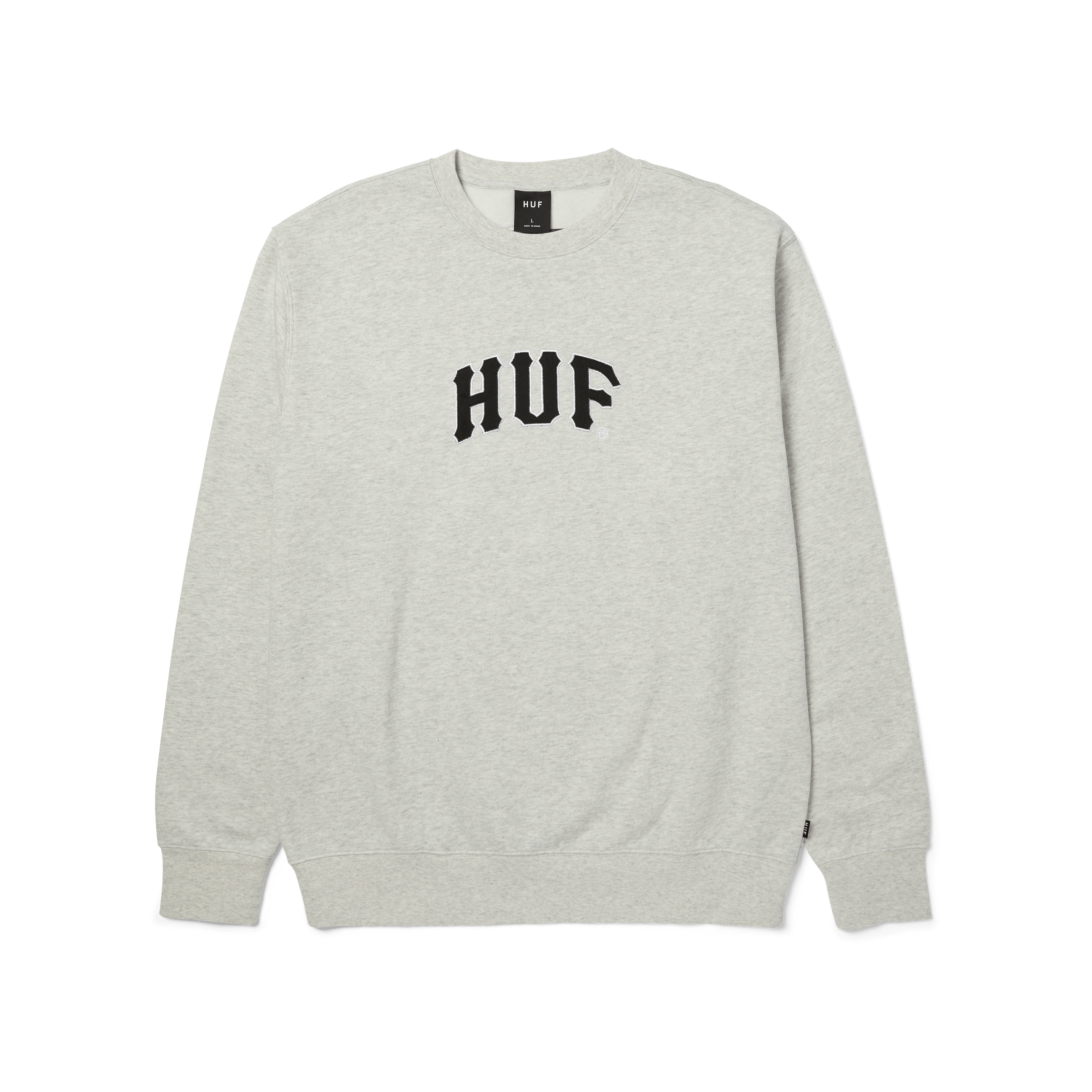 HUF Arch Applique Crewneck - Ash Grey - Kubanna