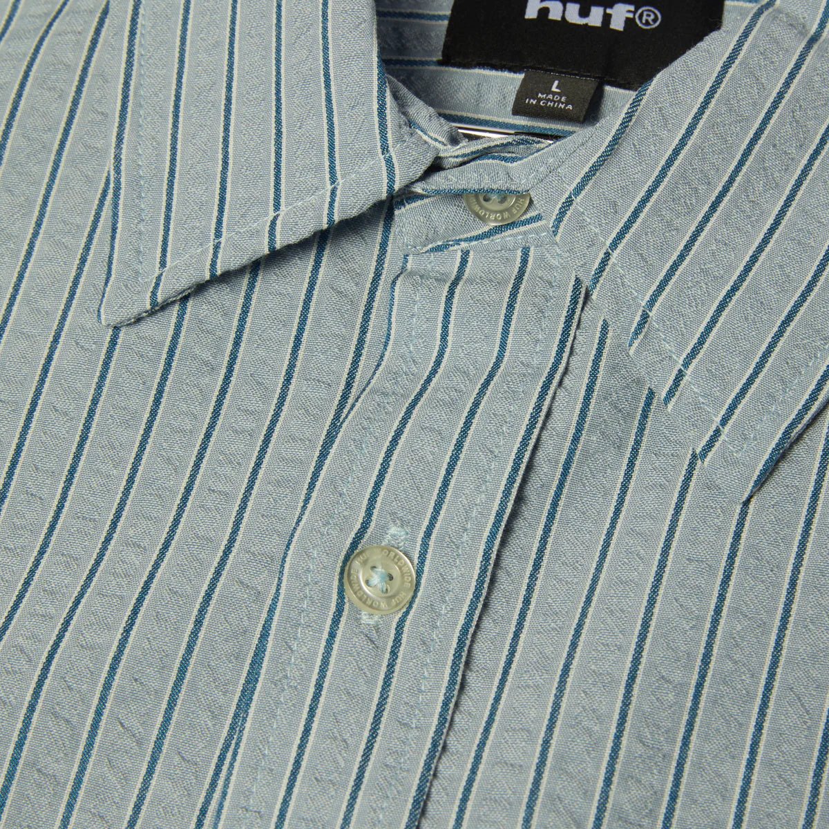 HUF Big Block Striped Shirt - Light Blue - Kubanna