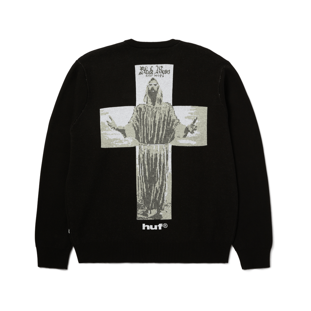HUF Black Moses Knit Sweater - Black - Kubanna