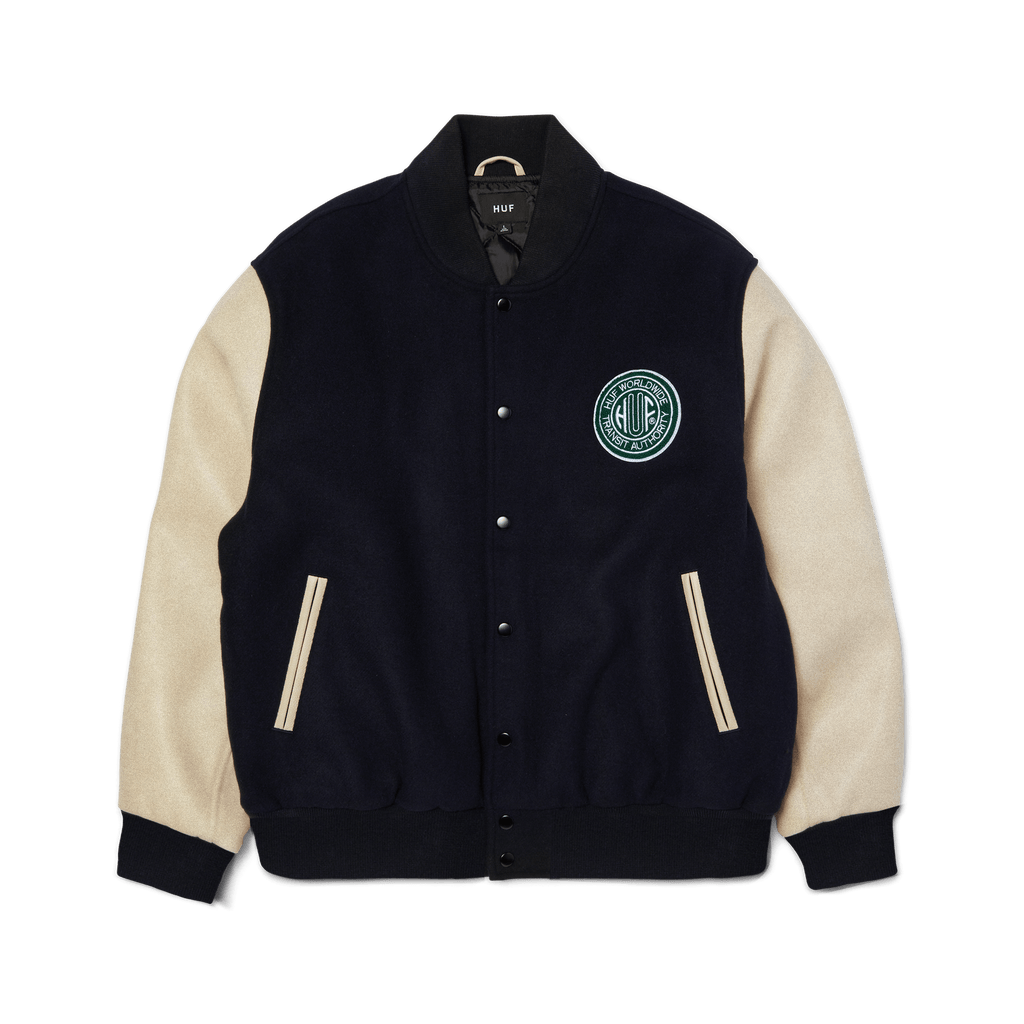 HUF Global Transit Varsity Jacket - Navy - Kubanna