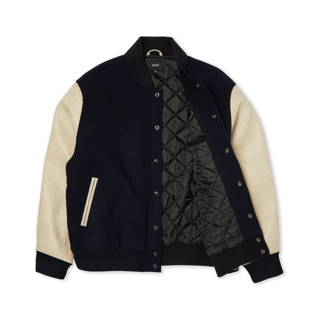 HUF Global Transit Varsity Jacket - Navy - Kubanna