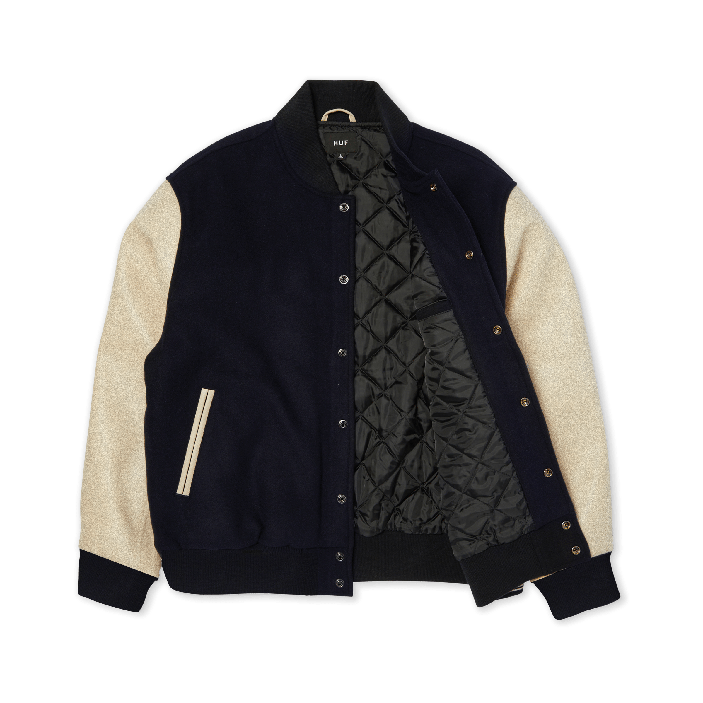 HUF Global Transit Varsity Jacket - Navy - Kubanna