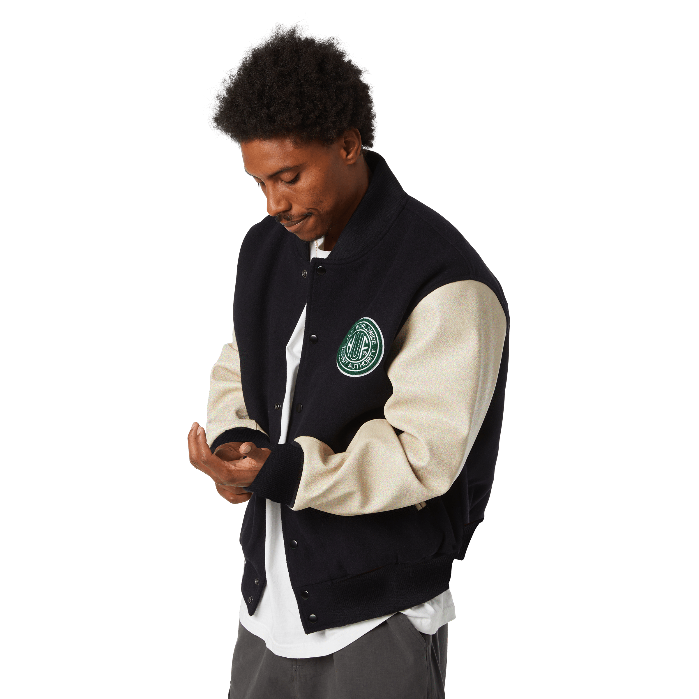 HUF Global Transit Varsity Jacket - Navy - Kubanna