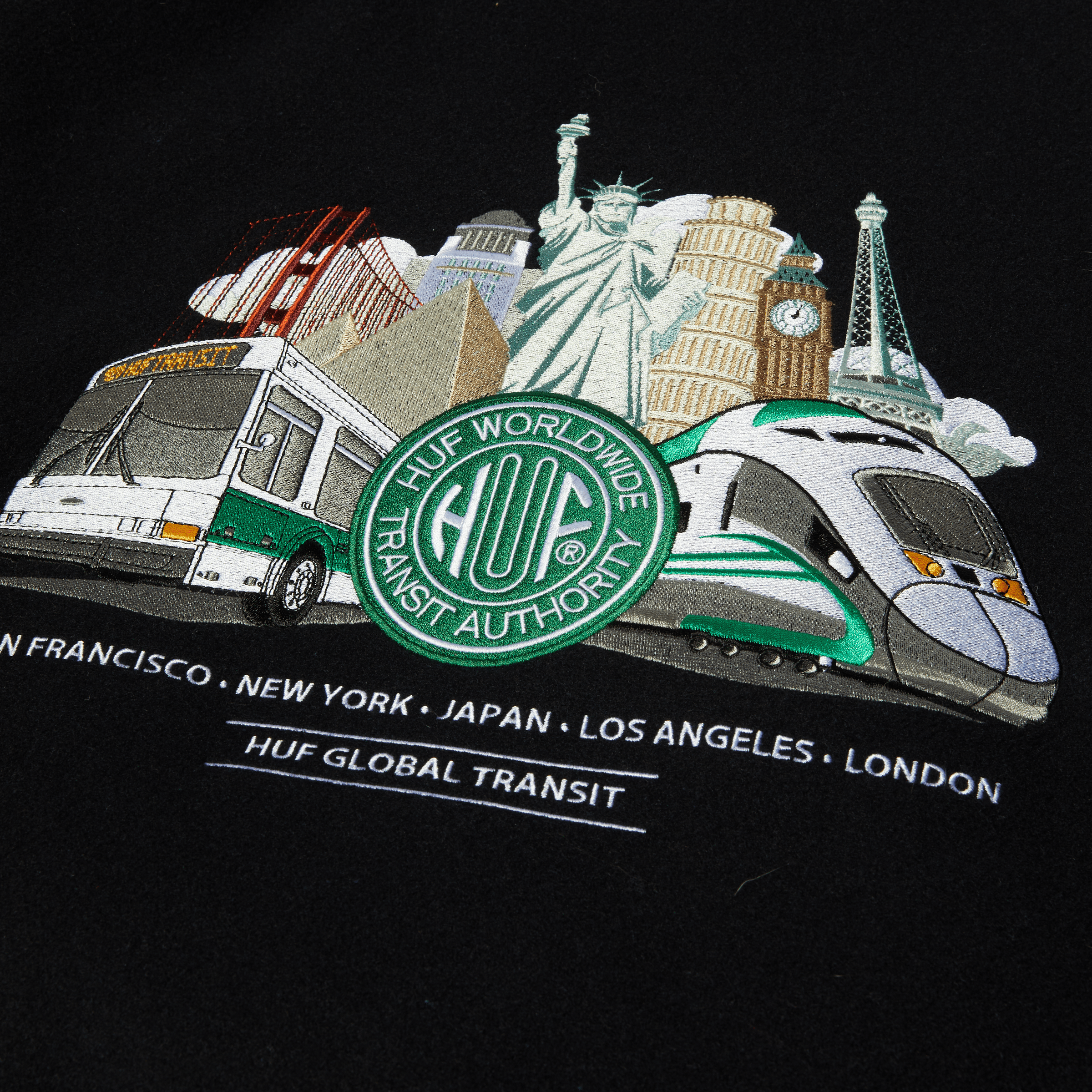 HUF Global Transit Varsity Jacket - Navy - Kubanna