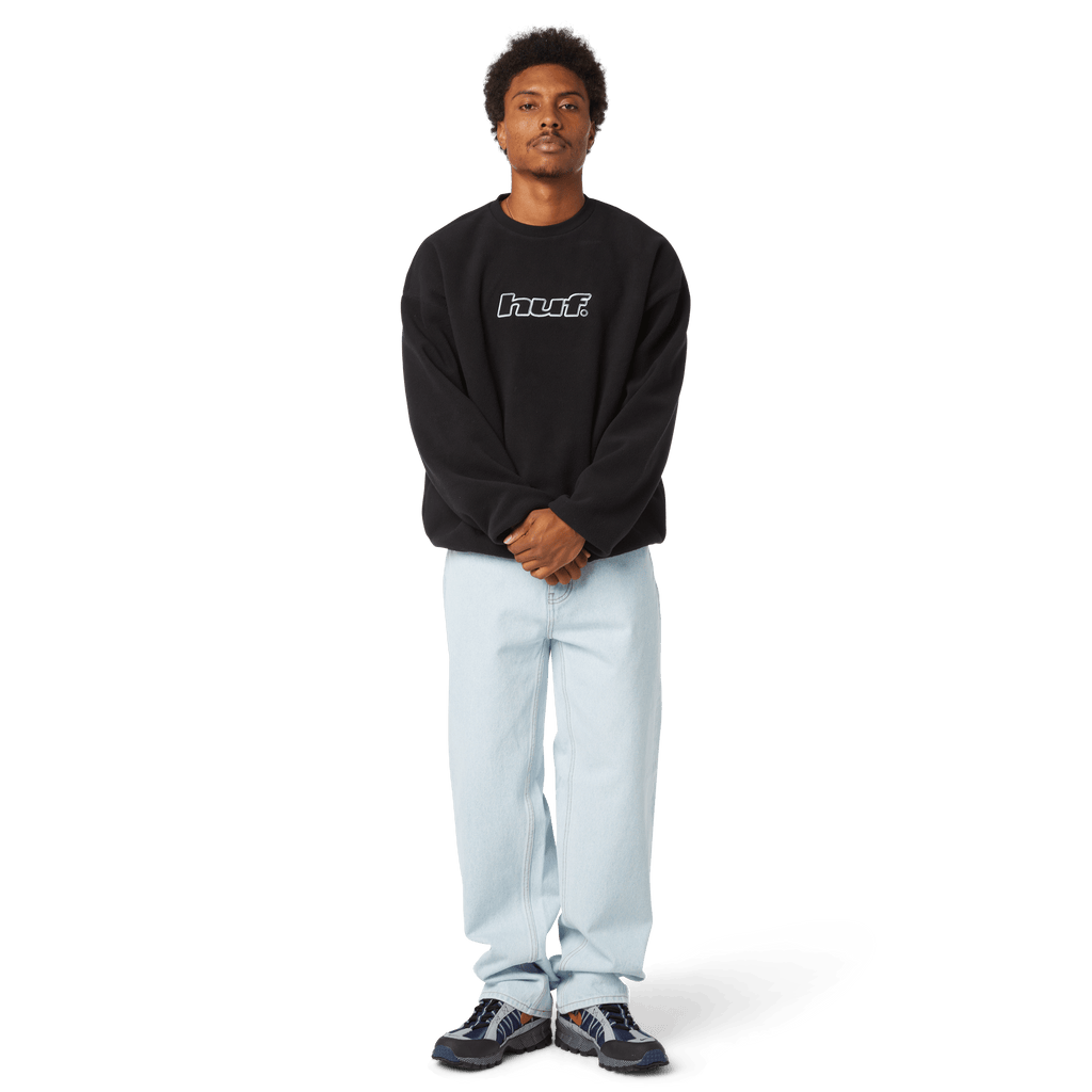 HUF H Dot Polar Fleece Crewneck - Black - Kubanna