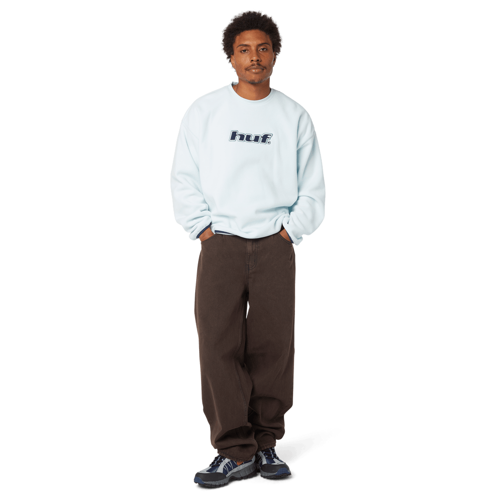 HUF H Dot Polar Fleece Crewneck - Sky - Kubanna