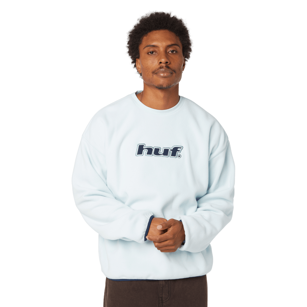 HUF H Dot Polar Fleece Crewneck - Sky - Kubanna