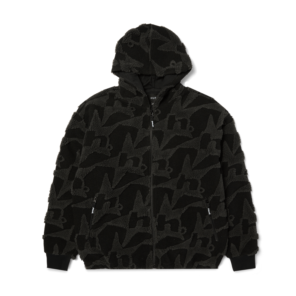 HUF H Star Repeat High Pile Jacket - Black - Kubanna