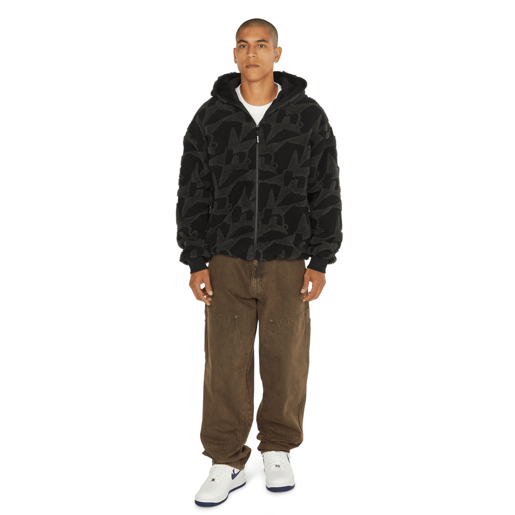HUF H Star Repeat High Pile Jacket - Black - Kubanna