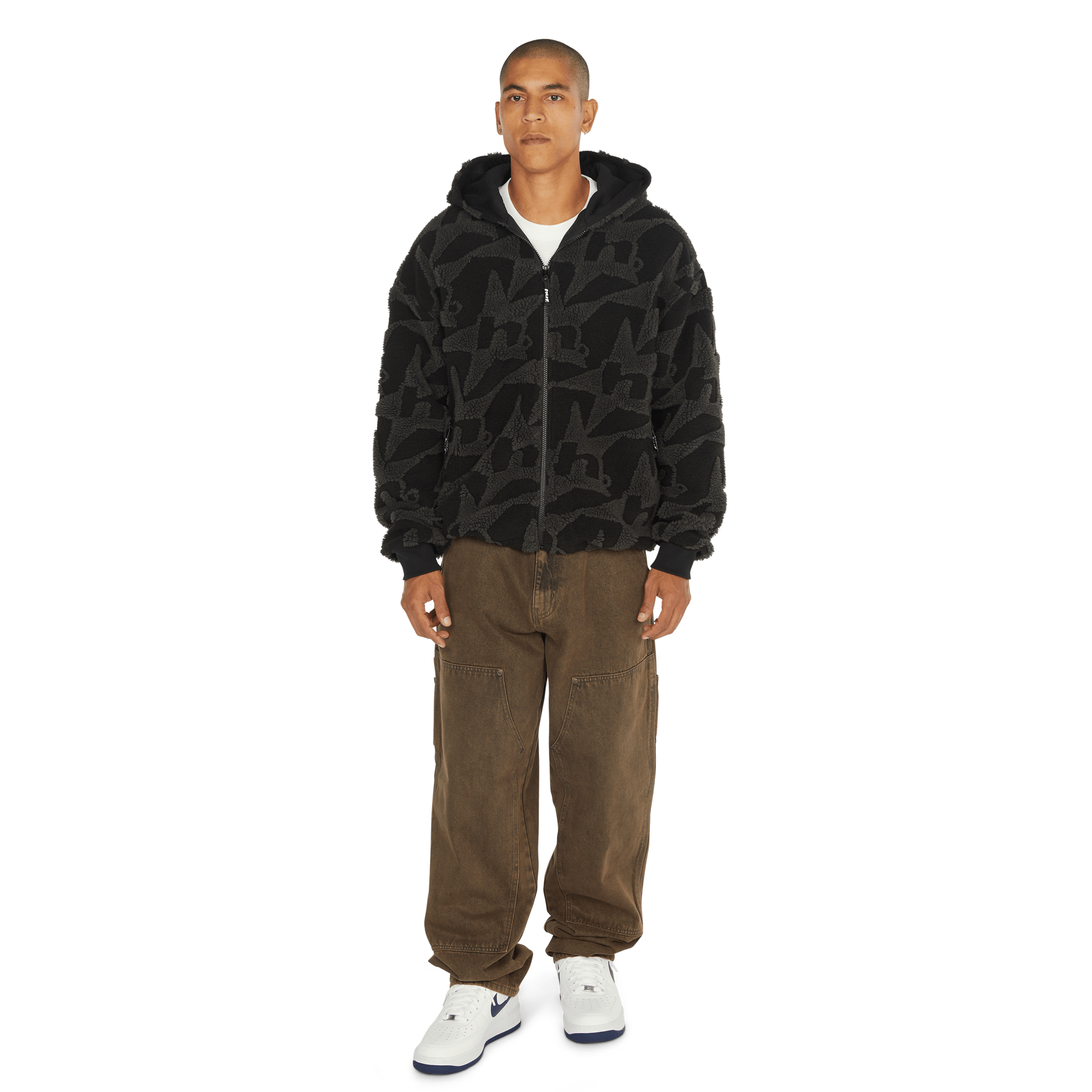 HUF H Star Repeat High Pile Jacket - Black - Kubanna