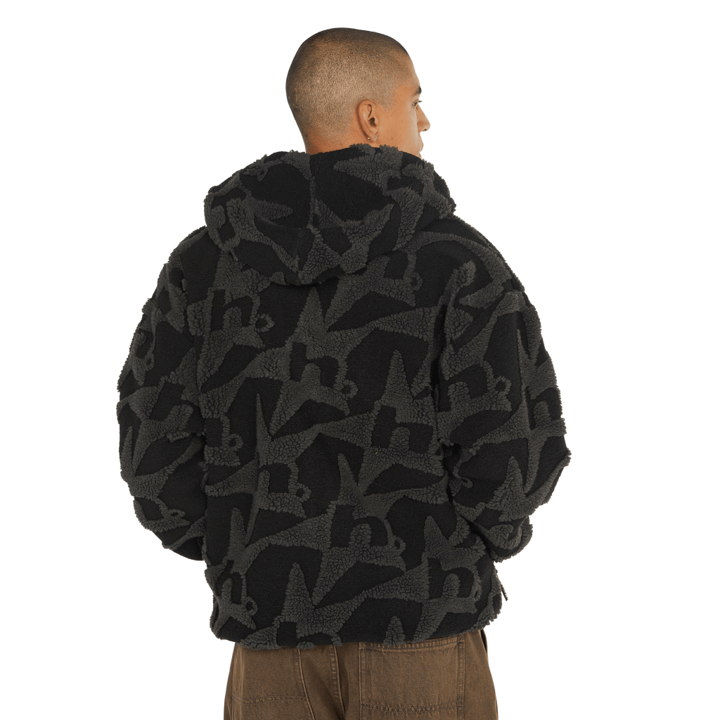 HUF H Star Repeat High Pile Jacket - Black - Kubanna