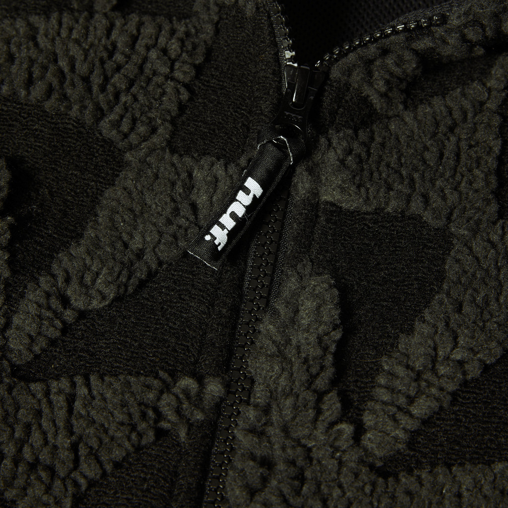 HUF H Star Repeat High Pile Jacket - Black - Kubanna