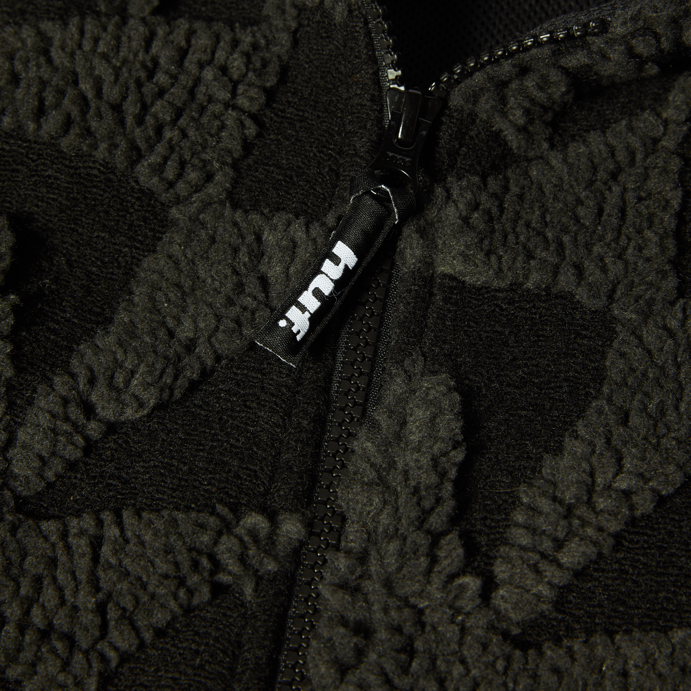 HUF H Star Repeat High Pile Jacket - Black - Kubanna
