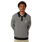 HUF Megablast Two Tone Waffle Sweater - Black/White - Kubanna