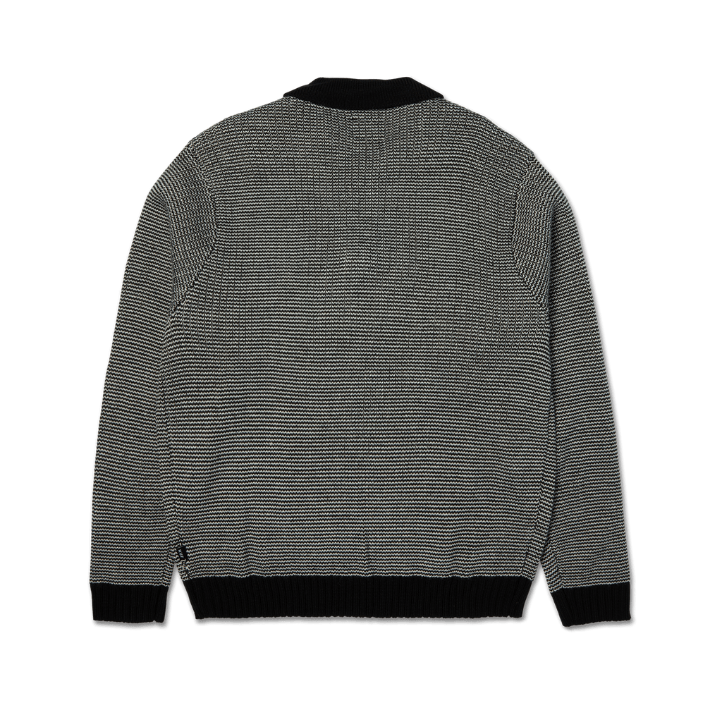 HUF Megablast Two Tone Waffle Sweater - Black/White - Kubanna