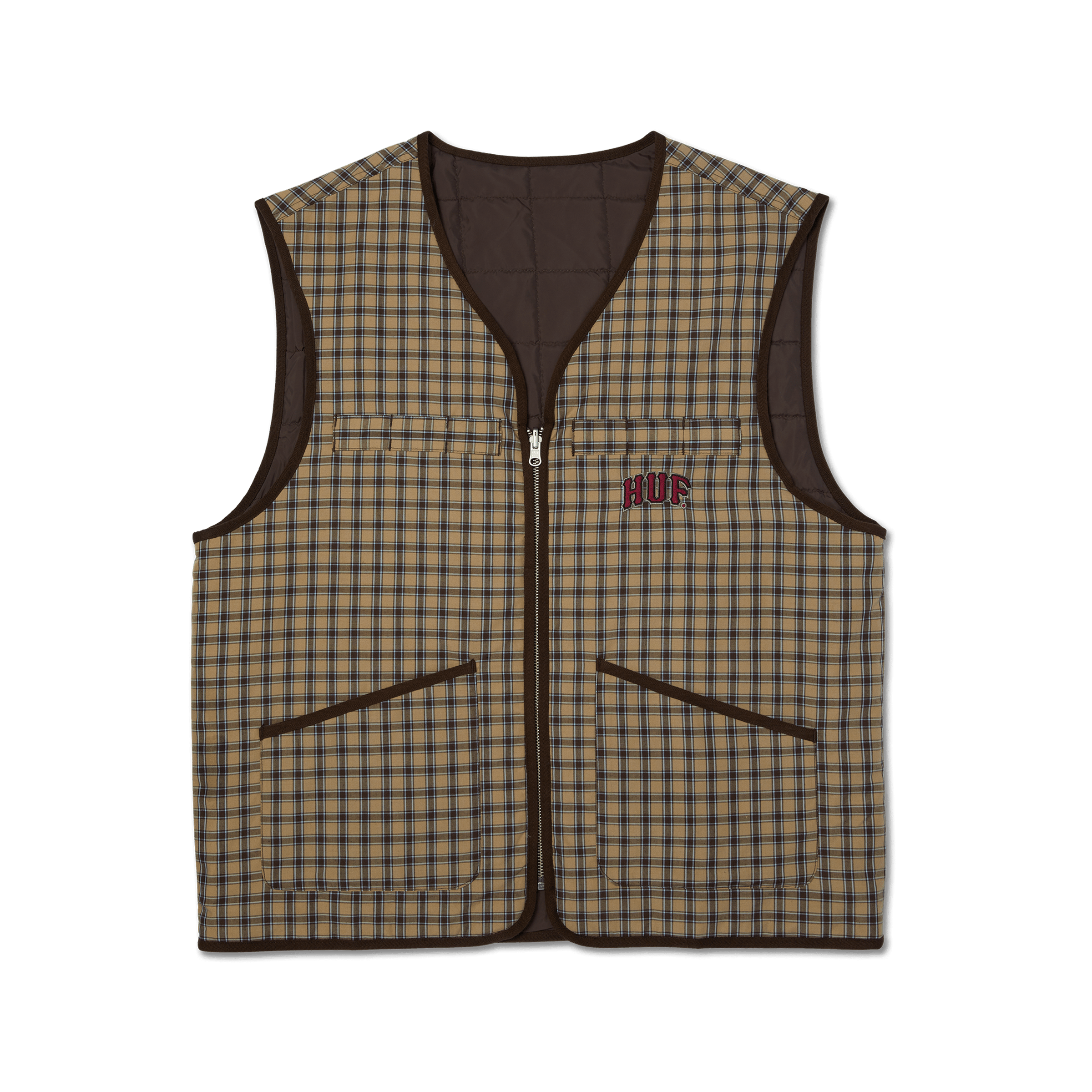 HUF Poynter Reversible Vest - Clay - Kubanna