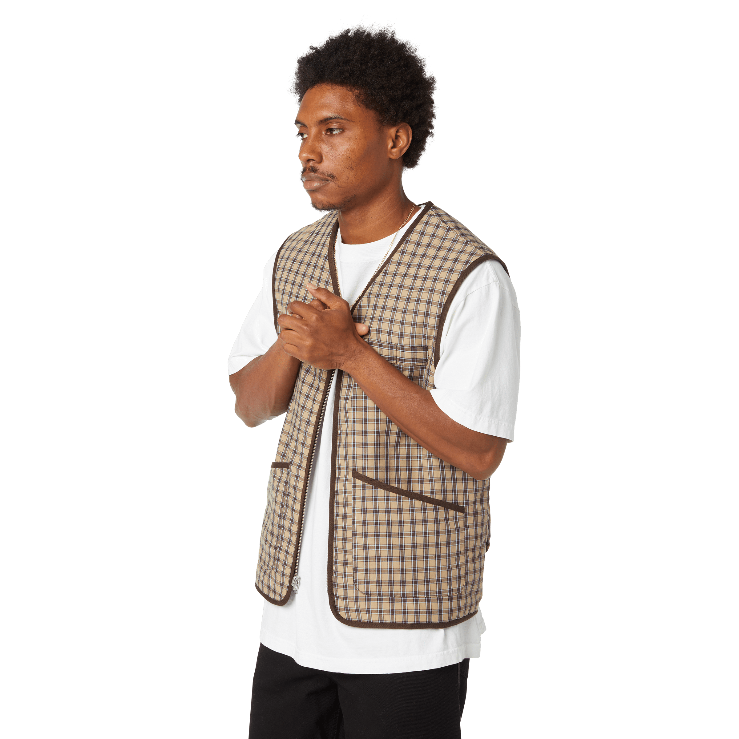 HUF Poynter Reversible Vest - Clay - Kubanna