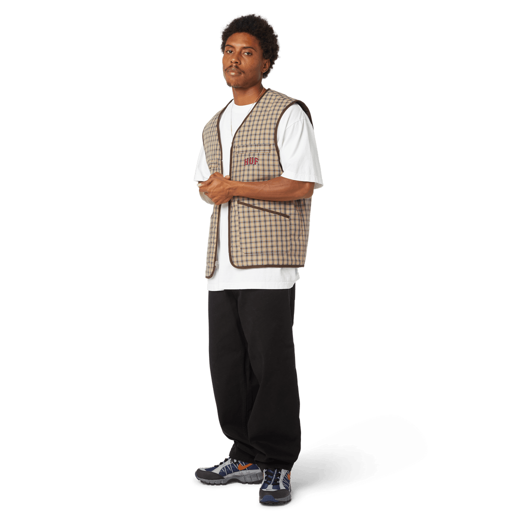 HUF Poynter Reversible Vest - Clay - Kubanna