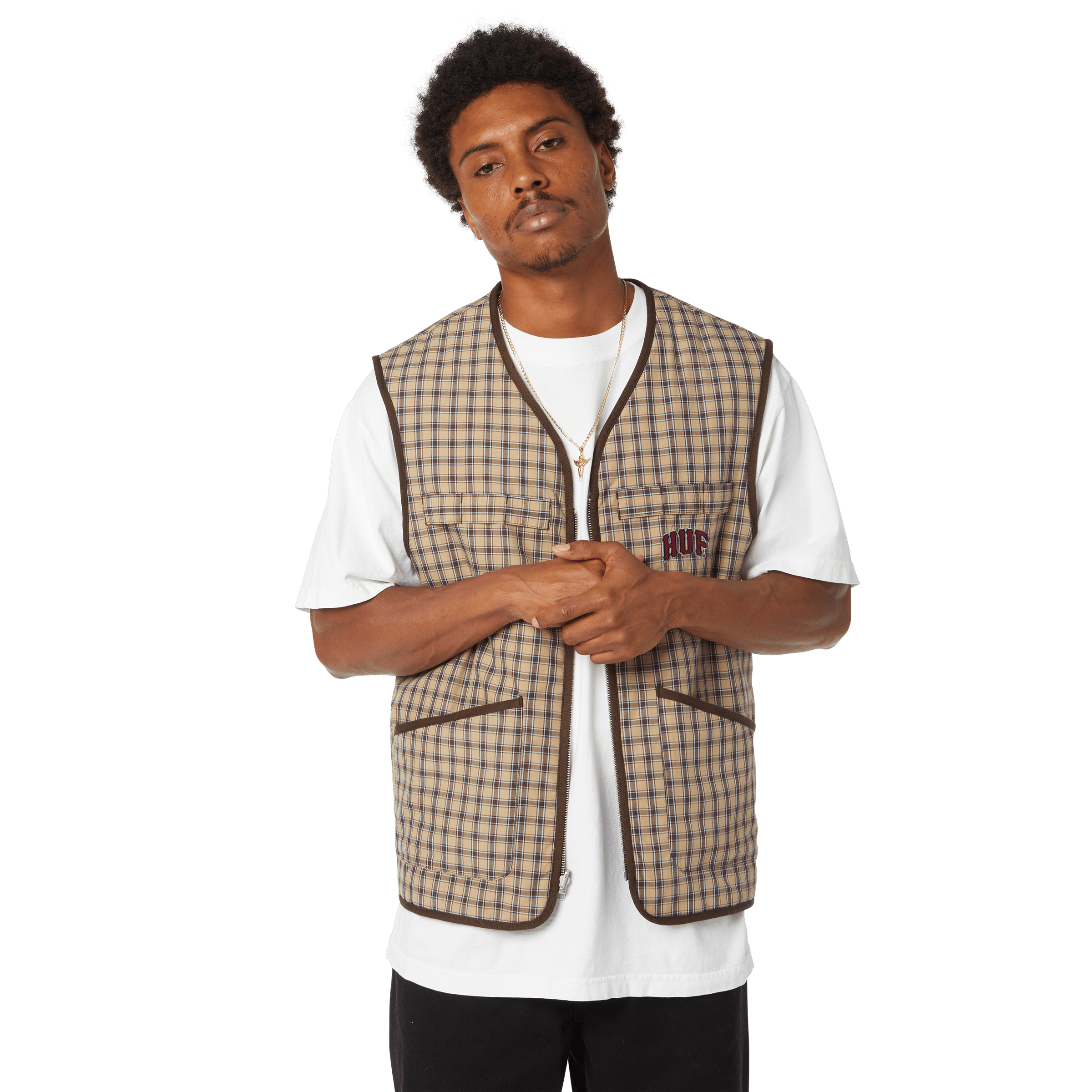 HUF Poynter Reversible Vest - Clay - Kubanna